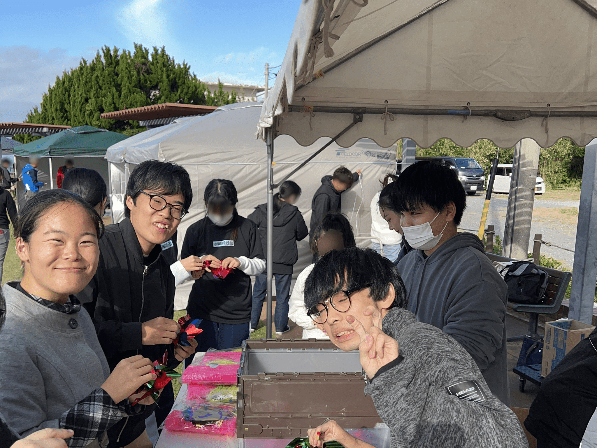 風車制作の様子