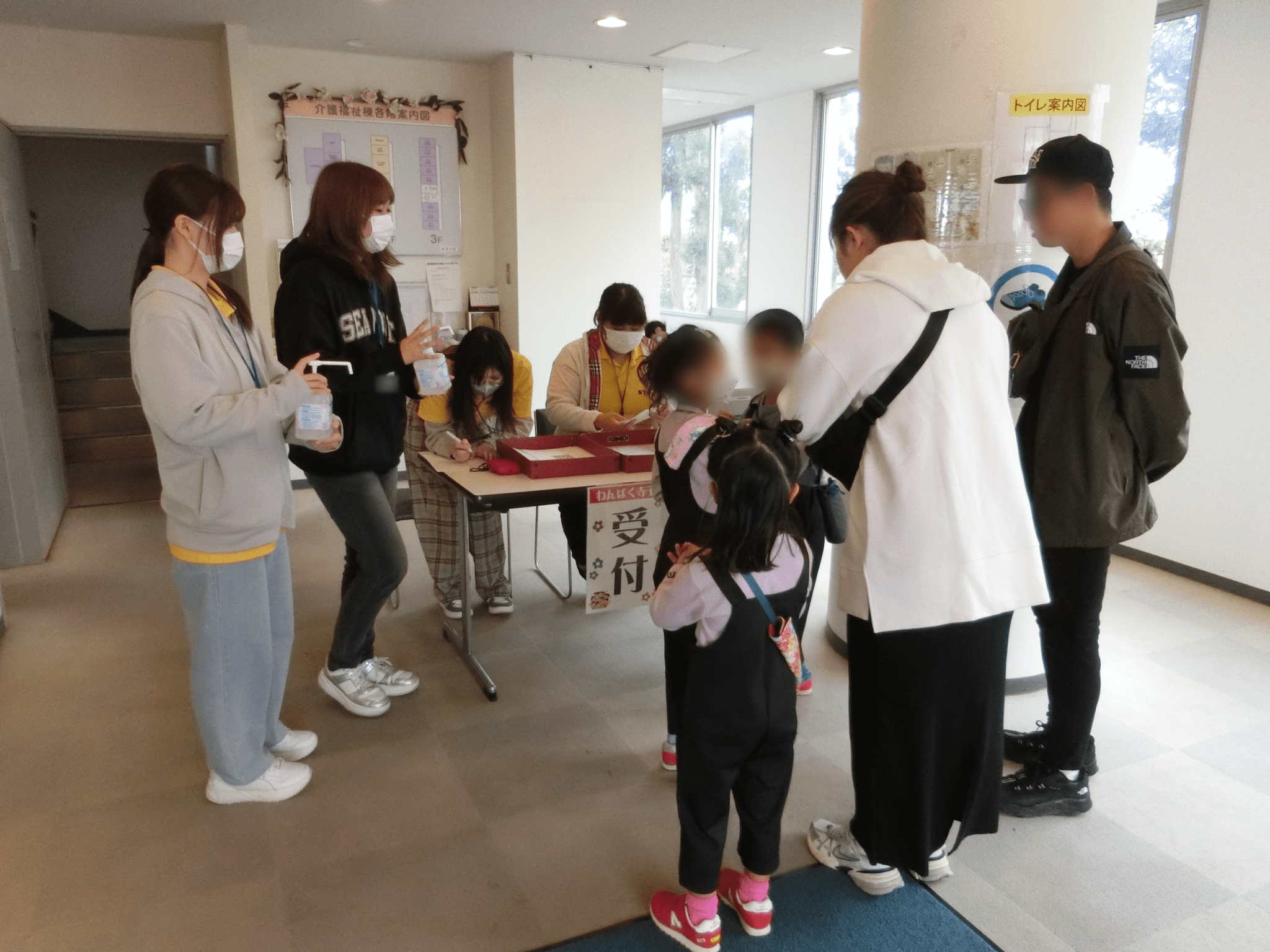 わんぱく寺子屋参加者の受付